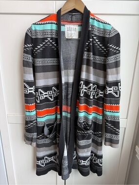 Billabong Aztec Cabincore Open Cardigan Size M